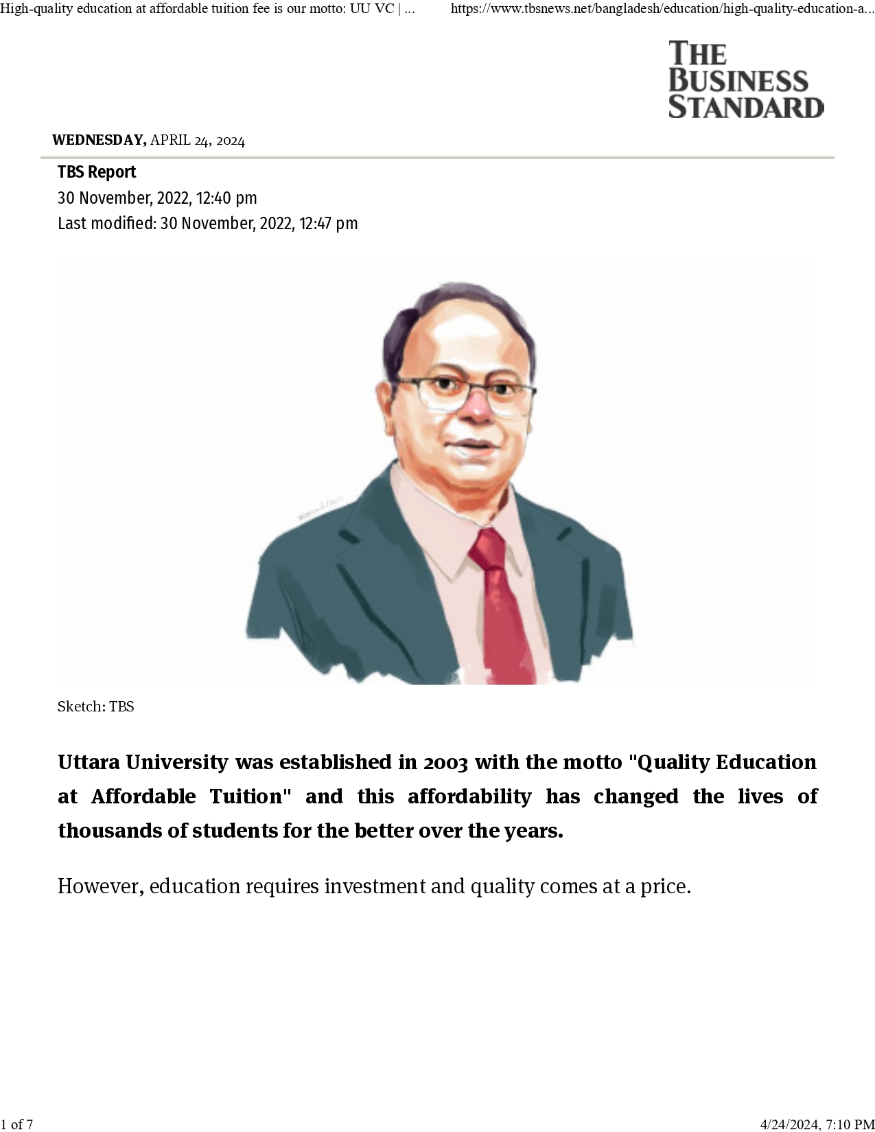 High-quality Education at Affordable Tuition Fee is Our Motto